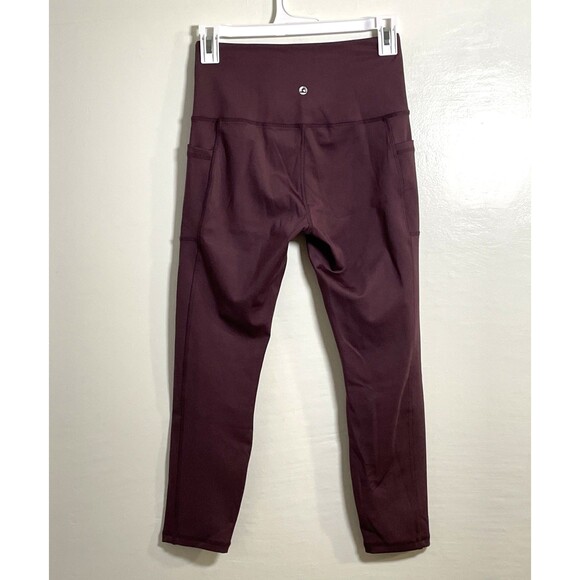 LegEnd Women's Burgundy Red Leggings W/ Pockets Small NWOT Activewear Fitness - Picture 2 of 8